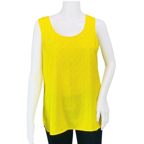 Ann Taylor LOFT Womens Top Sleeveless Shell Yellow Printed Size Small S - Picture 3 of 10